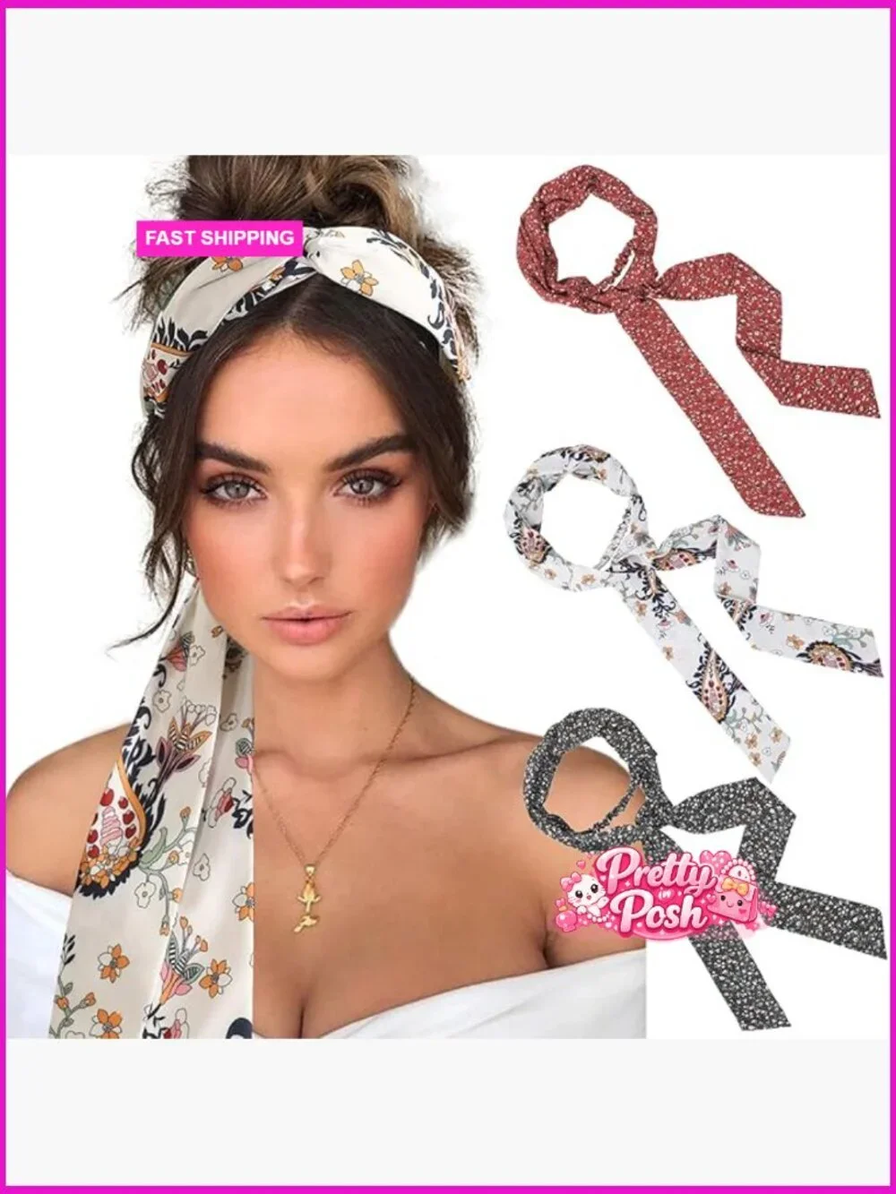 Chiffon Criss Cross Head Wraps, Twist Knotted Hairbands for Thick Hair